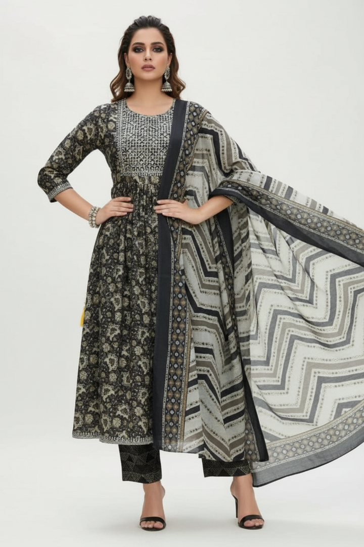 Naira Cut Kurti Set