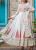 White Anarkali Mirror Work Suit Set