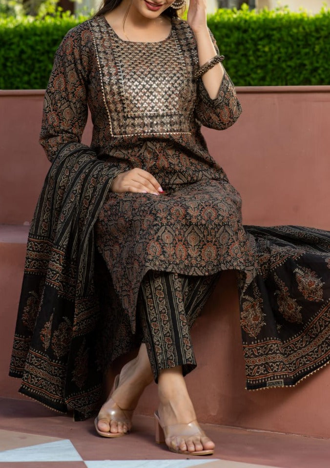 Ajrakh Print Suit Set