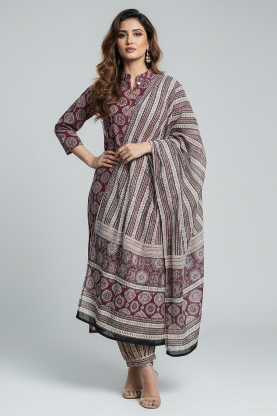 Ajrakh Suit Set