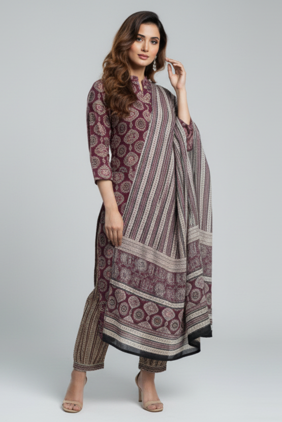 Ajrakh Suit Set