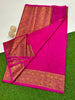 Plain Banarasi Saree With Floral Zari Border