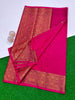 Plain Banarasi Saree With Floral Zari Border