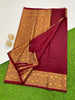 Plain Banarasi Saree With Floral Zari Border