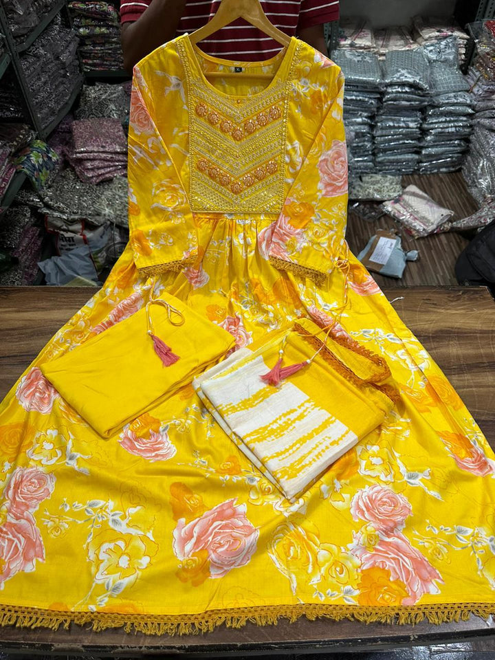 Warmth of Yellow Naira Cut Kurti Set