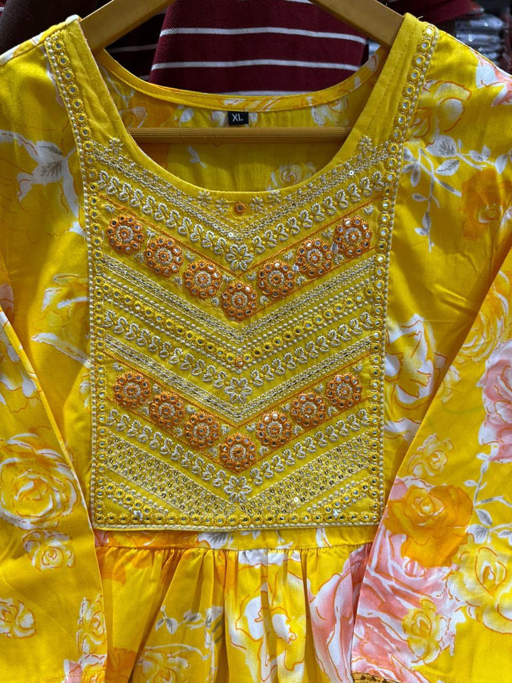 Warmth of Yellow Naira Cut Kurti Set