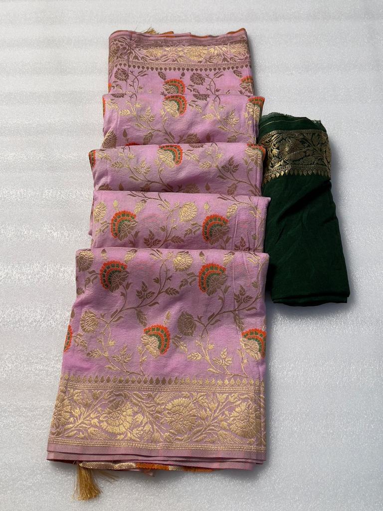 Charming  Khaddi Georgette Banarasi Saree