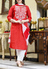 Extreme Red Straight Cut Jaipur Kurti Set