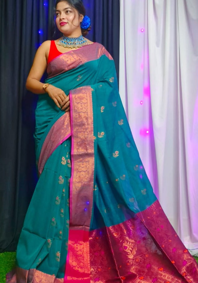 Aristocratic Cotton Banarasi Saree