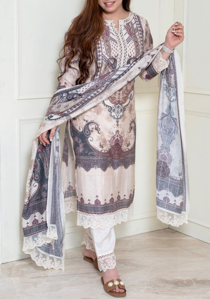 Classic Ivory Pakistani Style Kurti Set