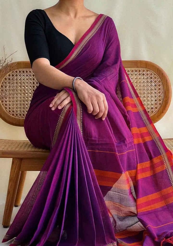 Gratifying Pure Khadi Cotton Saree