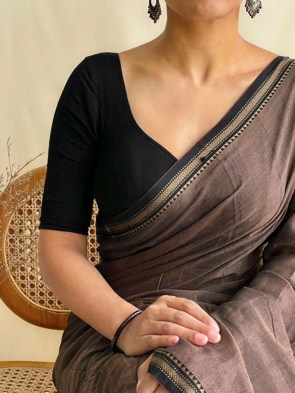 Gratifying Pure Khadi Cotton Saree