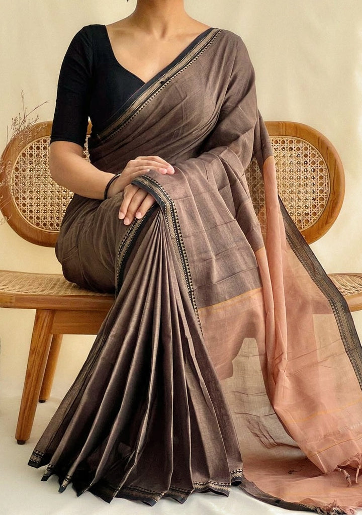 Gratifying Pure Khadi Cotton Saree