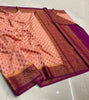 Inspiring Peach Banarasi Semi Georgette Saree