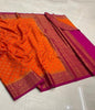 Inspiring Orange  Banarasi Semi Georgette Saree