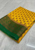 Inspiring Yellow Banarasi Semi Georgette Saree