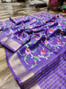 Lavish Lavender Pure Handwoven Silk Linen Saree
