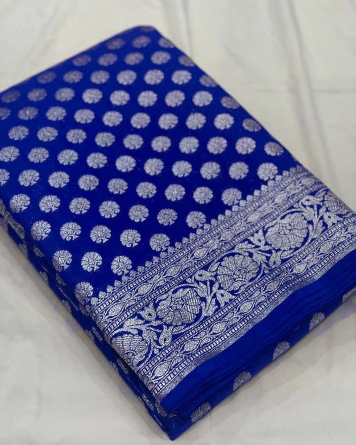 Dazzling Semi Katan Silk Banarasi Saree