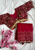 Maroon Magic Designer Organza Saree