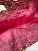 Maroon Magic Designer Organza Saree