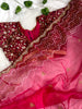 Maroon Magic Designer Organza Saree