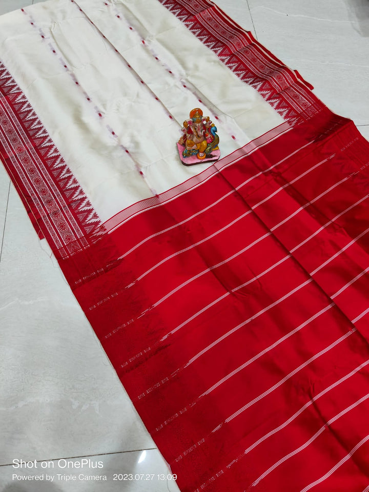 Shubho - The Auspicious White Red Saree