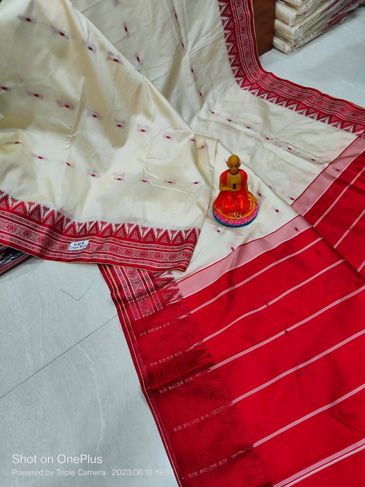 Shubho - The Auspicious White Red Saree