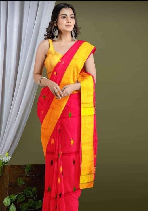 Aura Of Pure Khadi Cotton (Favourite Red Color) Saree