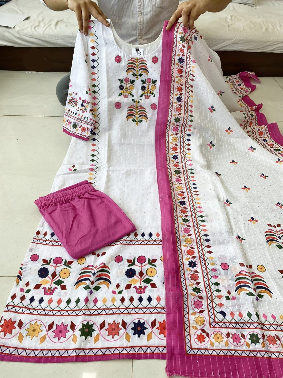 Quite White Straight Kurti Set