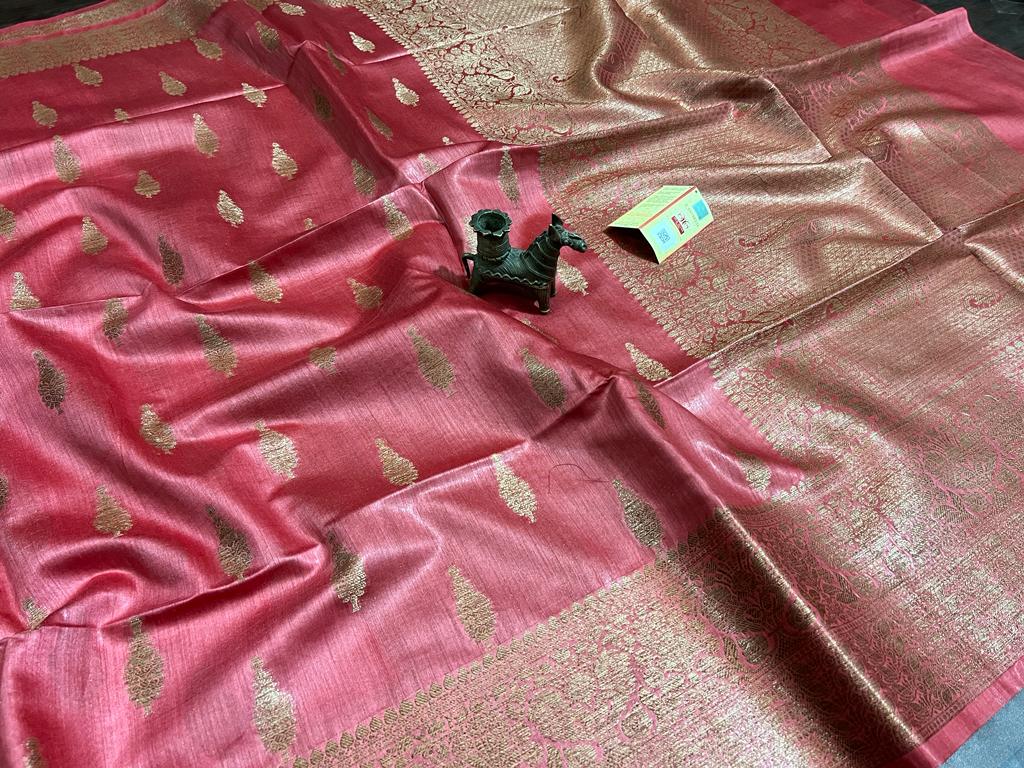 Exquisite Munga Tussar Banarasi Saree