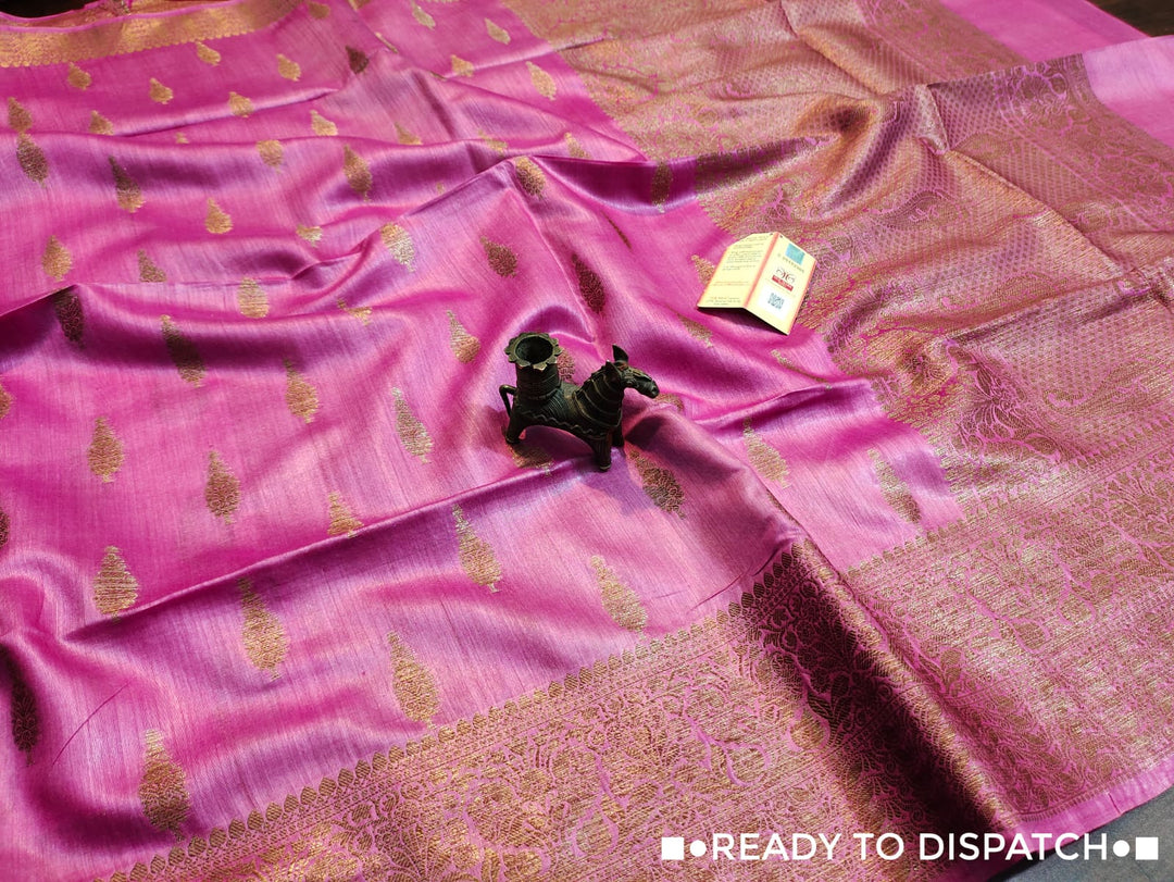 Exquisite Munga Tussar Banarasi Saree