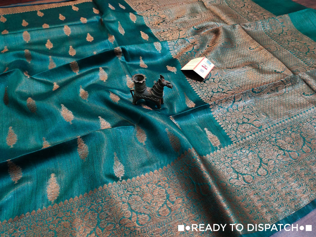 Exquisite Munga Tussar Banarasi Saree