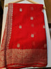 Embrace Of Khaddi Chiffon Banarasi (Possession Of Red)Saree