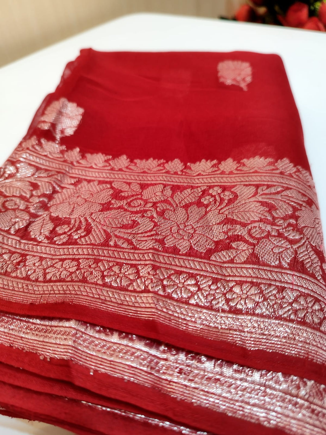 Legacy Of Khaddi Chiffon Handloom Banarasi Saree