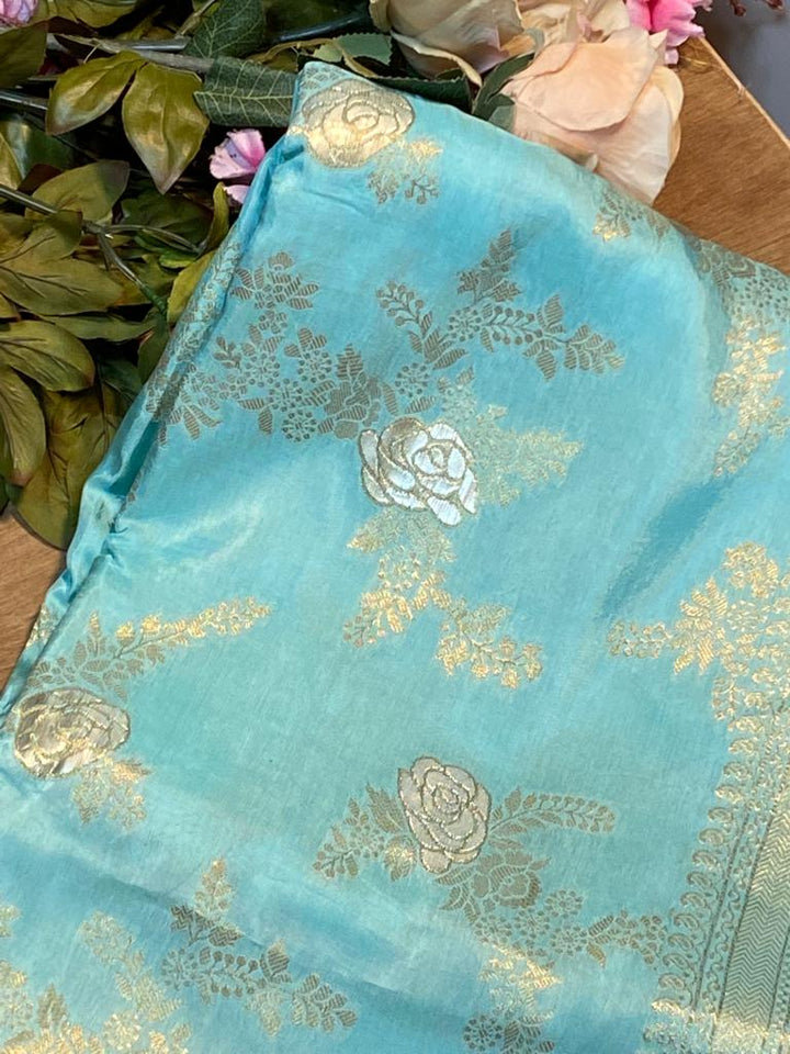 Honeydew Heaven Dola Silk Banarasi Saree