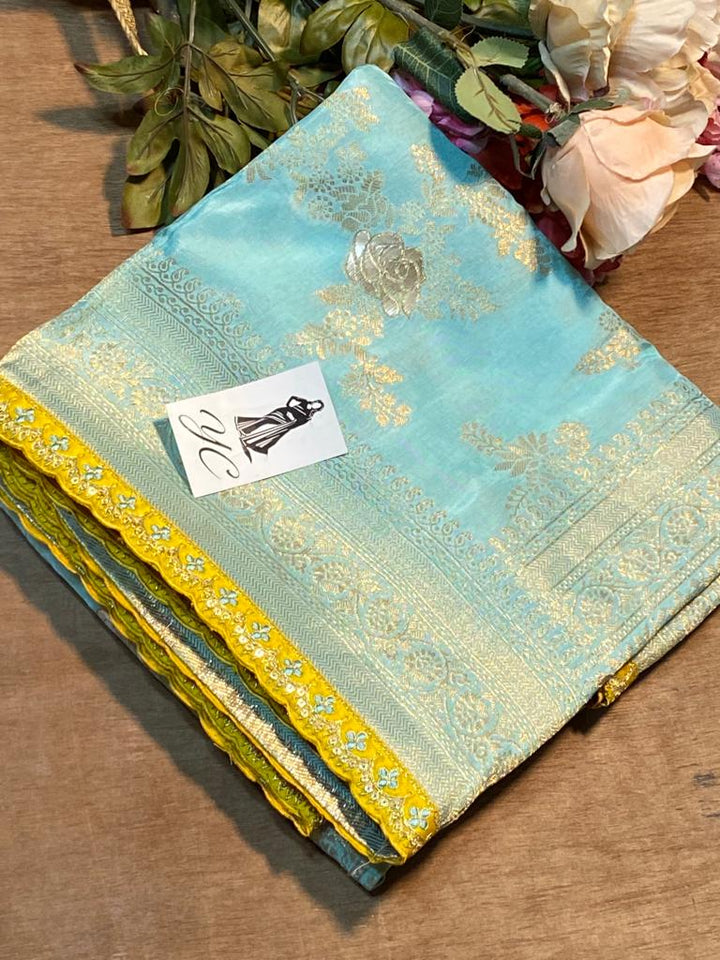 Honeydew Heaven Dola Silk Banarasi Saree