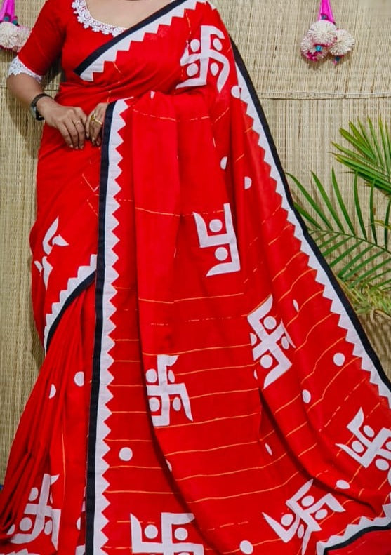 Swastik  Khesh khadi cotton saree