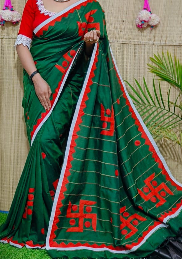 Swastik  Khesh khadi cotton saree