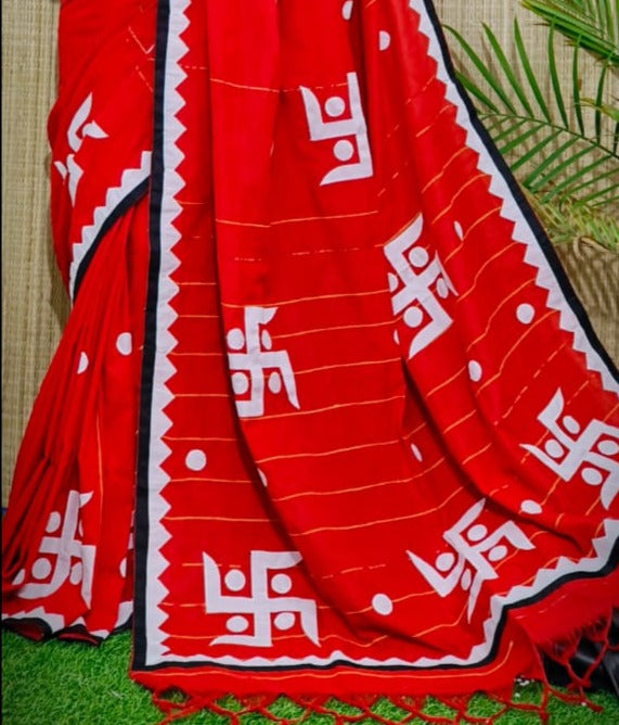 Swastik  Khesh khadi cotton saree