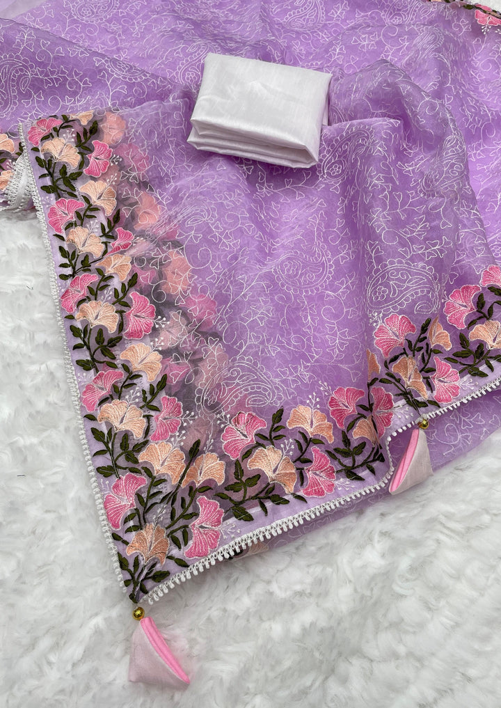 Lavender Dream Organza Saree ,