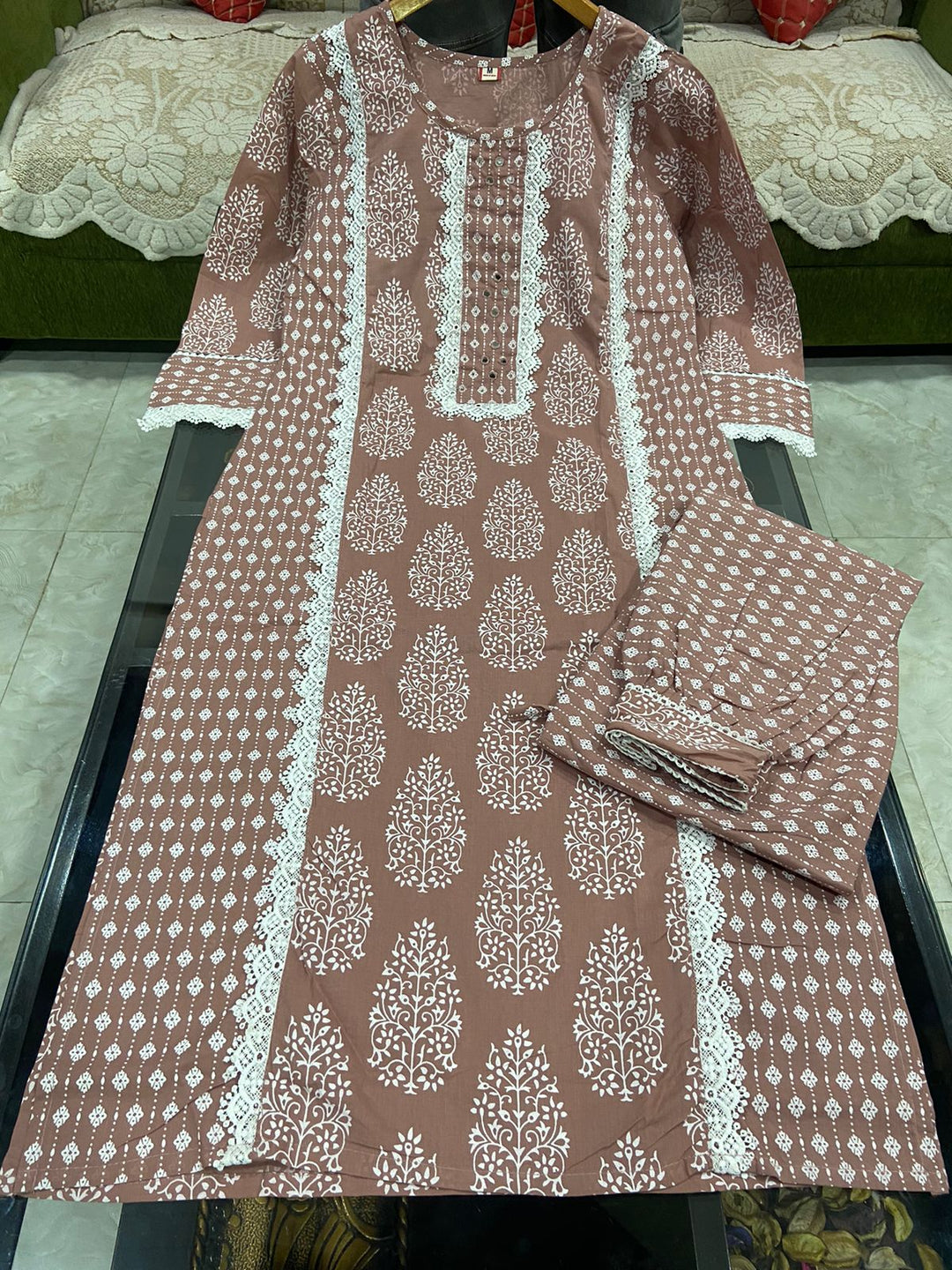 Earthy Dream Designer Jaipuri  Kurti Set