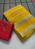 All in Stripe Designer Georgette Saree (yellow)