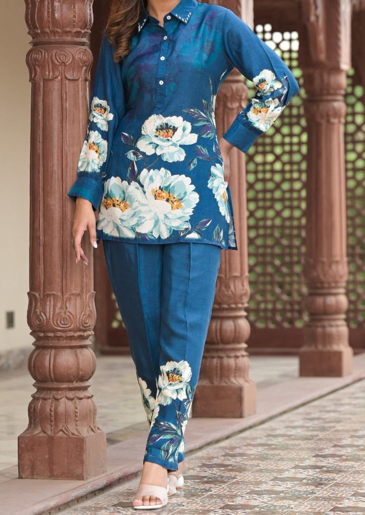 Navy Nostalgia - Designer Jaipuri Co-Ord Set