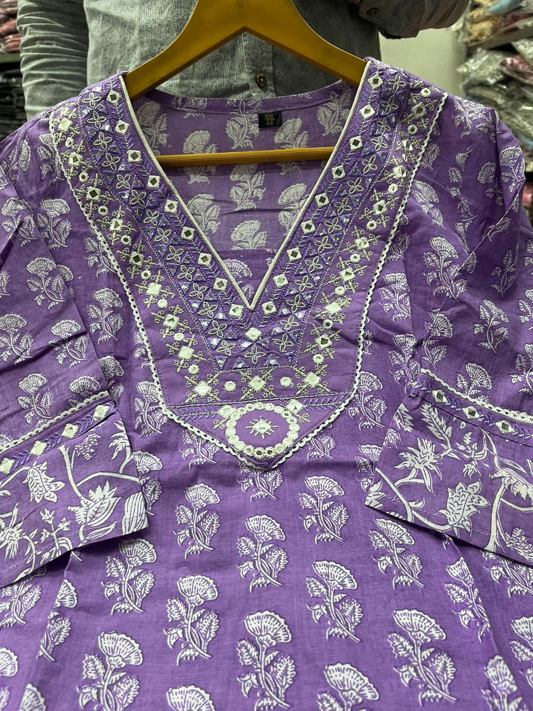 Lavender Crush - Designer Jaipuri straight  Kurti Set