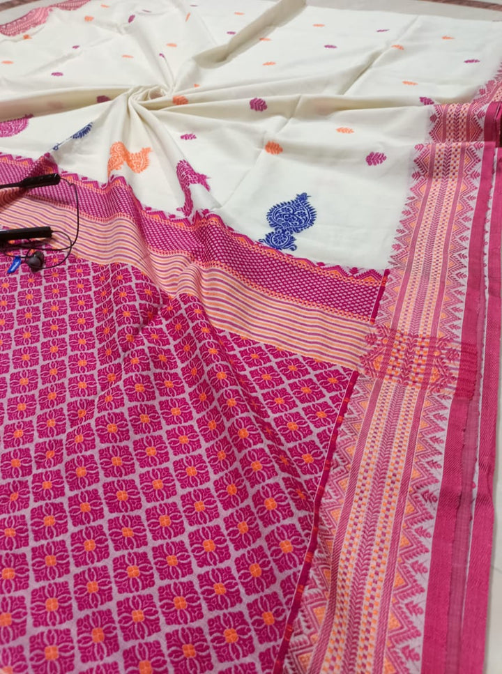 Cotton On Shades Jamdani Saree(Marcerized Cotton)