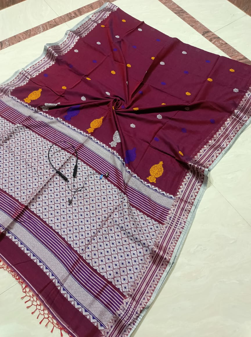 Cotton On Shades Jamdani Saree(Marcerized Cotton)