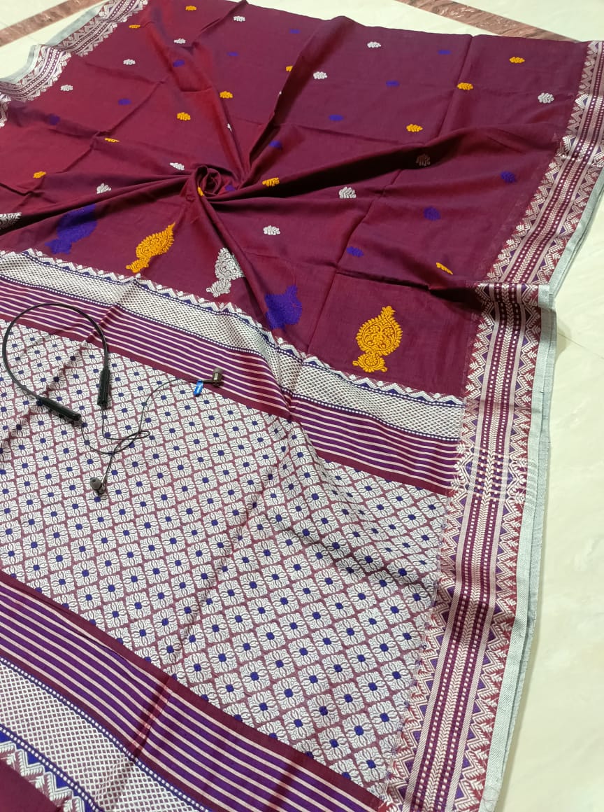 Cotton On Shades Jamdani Saree(Marcerized Cotton)