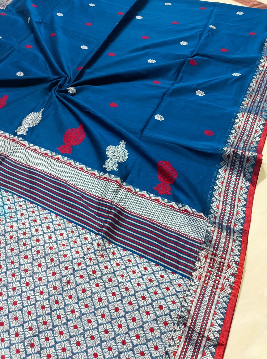 Cotton On Shades Jamdani Saree(Marcerized Cotton)