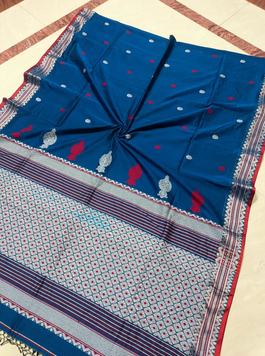 Cotton On Shades Jamdani Saree(Marcerized Cotton)