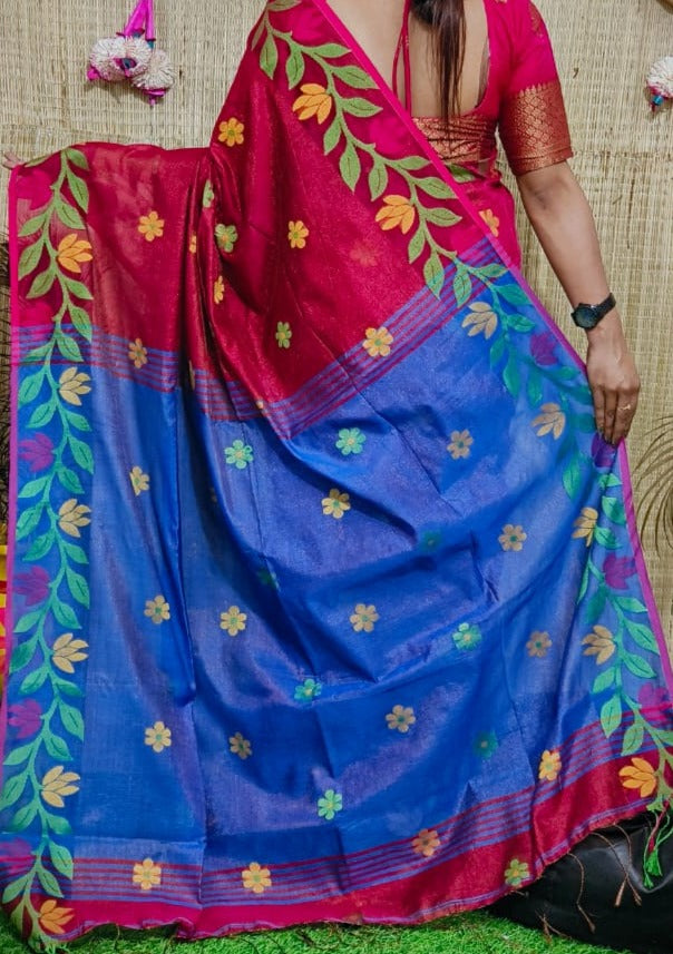 Exclusive Mina Lata Tissue Cotton Saree